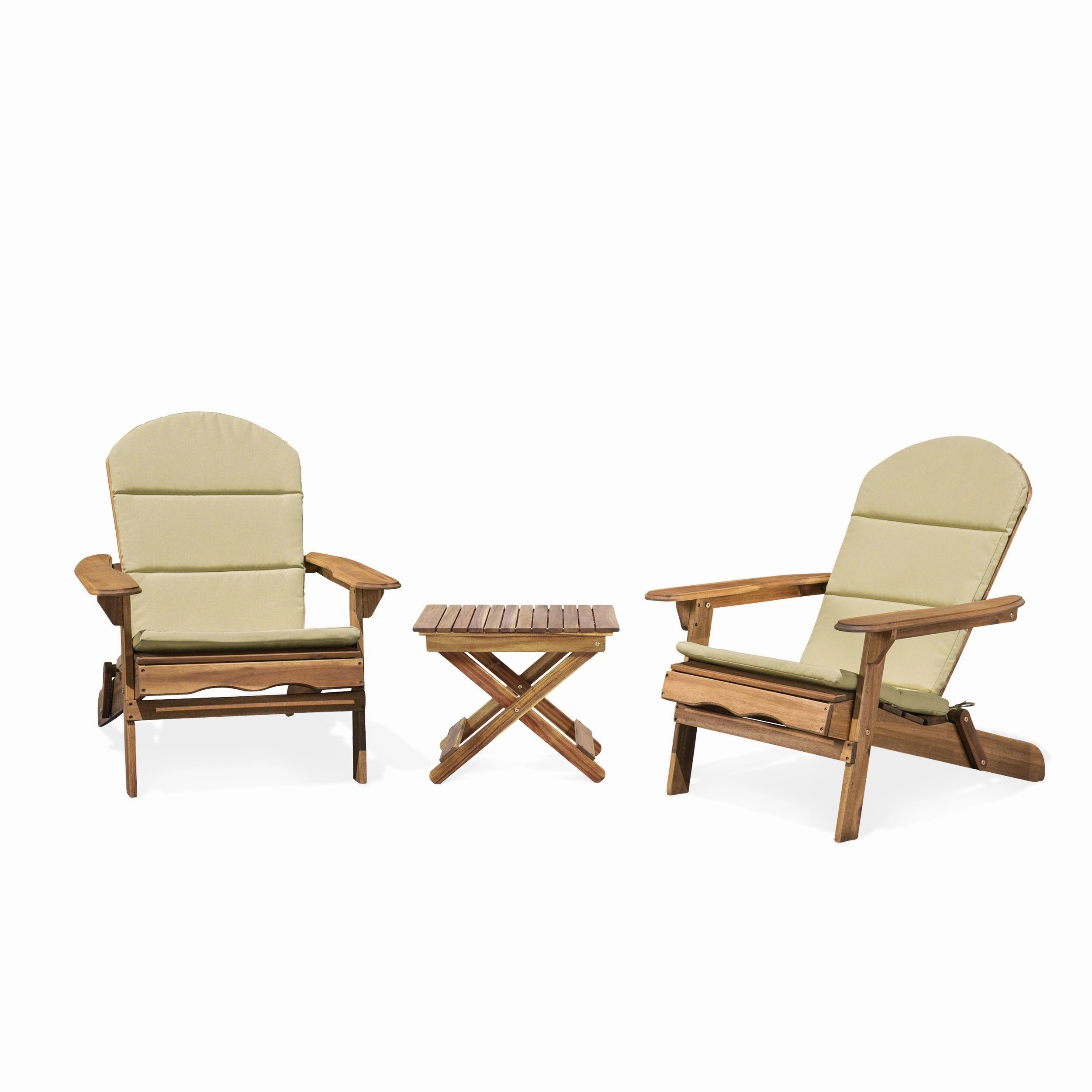 Outdoor 2 Seater Acacia Wood Chat Set with Water Resistant Cushions - NH010313
