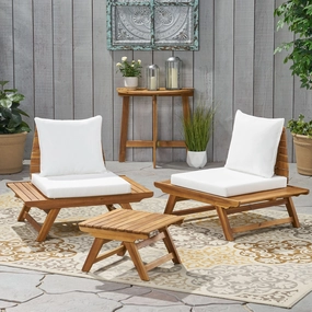 Outdoor 2 Seater Acacia Wood Club Chairs and Side Table Set - NH566903 clothes rack, garment rack
