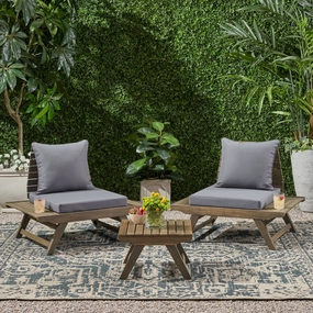 Outdoor 2 Seater Acacia Wood Club Chairs and Side Table Set - NH956903 clothes rack, garment rack