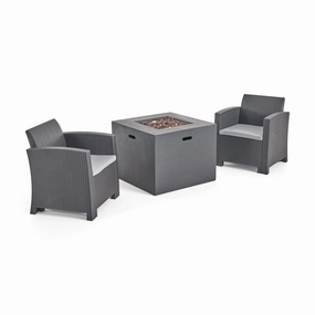 Outdoor 2-Seater Wicker Print Club Chair Chat Set with Propane Fire Pit - NH423603 clothes rack, garment rack