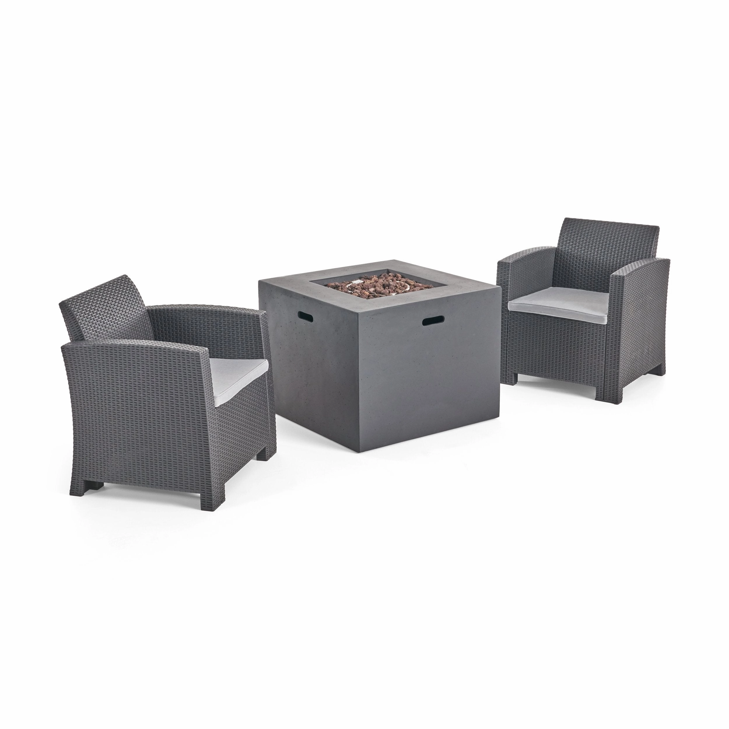 Outdoor 2-Seater Wicker Print Club Chair Chat Set with Propane Fire Pit - NH423603 clothes rack, garment rack