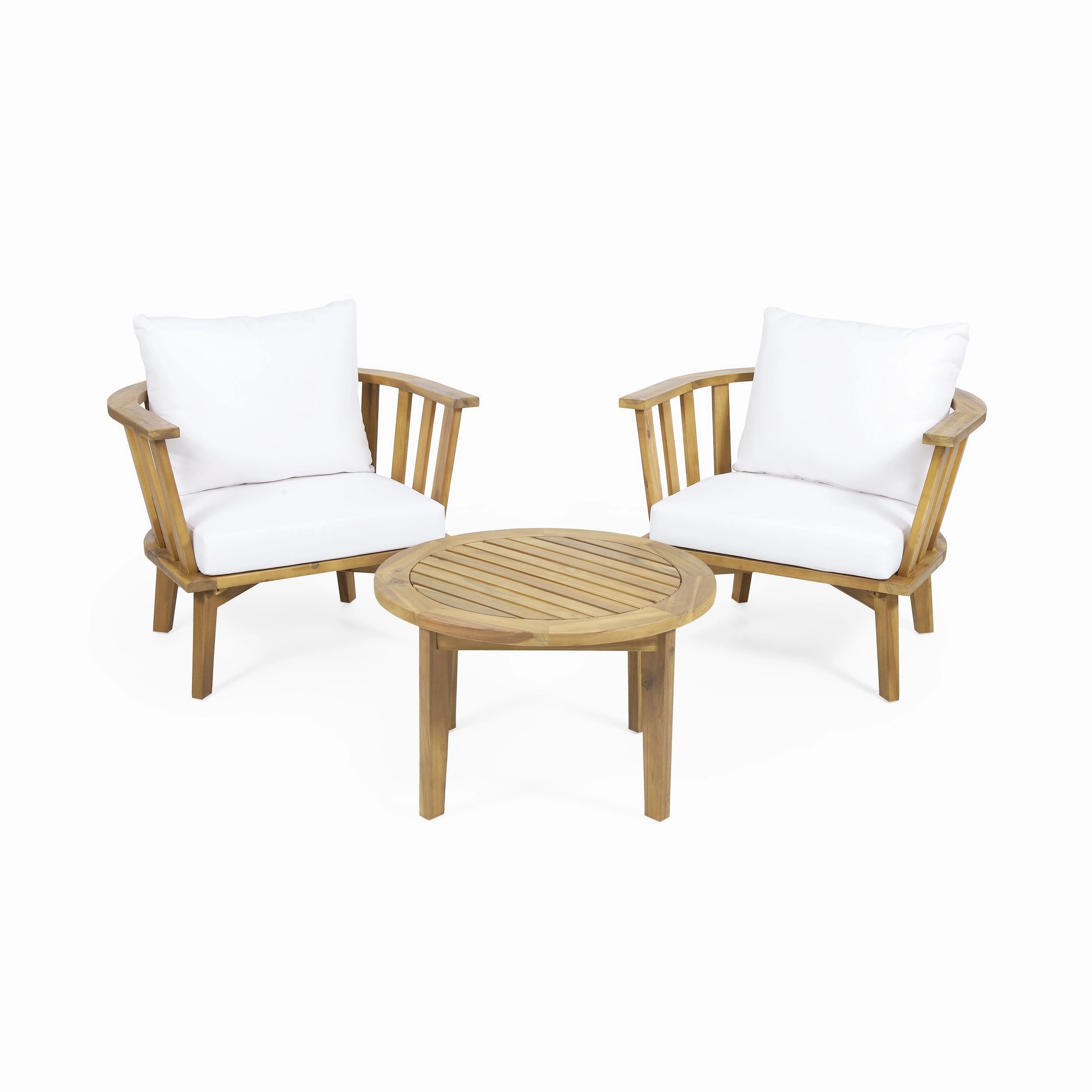 Outdoor 2 Seater Wooden Chat Set with Round Coffee Table - NH371313 clothes rack, garment rack