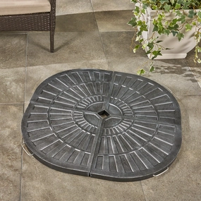 Outdoor 30lb Fan-Shaped Resin Umbrella Base (Set of 4), Brushed Black - NH586403 cowhide rug, luxury rug