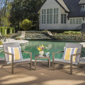 Outdoor 3 Piece Acacia Wood Chat Set with Water Resistant Cushions - NH021603 clothes rack, garment rack