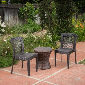 Outdoor 3 Piece Multi-brown Wicker Stacking Chair Chat Set - NH159003 clothes rack, garment rack