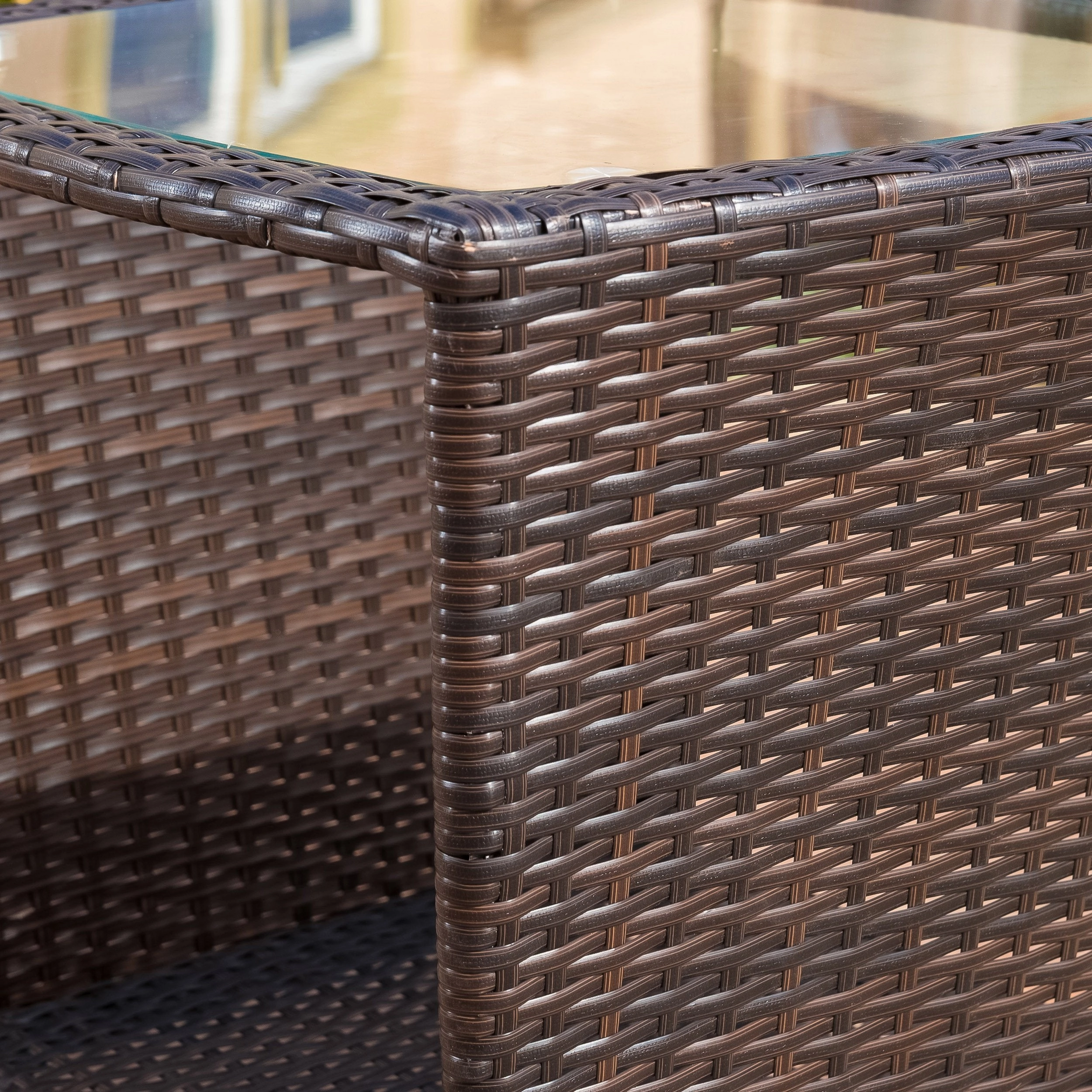 Outdoor 3 Piece Multi-brown Wicker Stacking Chair Chat Set - NH839003