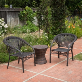Outdoor 3 Piece Multi-brown Wicker Stacking Chair Chat Set - NH839003 clothes rack, garment rack