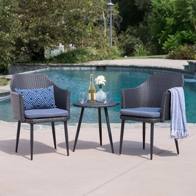 Outdoor 3 Piece Wicker Chat Set with Water Resistant Cushions - NH425103 clothes rack, garment rack