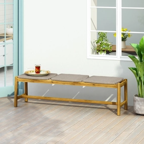 Outdoor 3 Seater Wicker Bench - NH539213 stair tread rug, stair mat