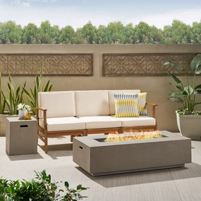 Outdoor 3 Seater Wood Fire Pit Sofa Set - NH406503 clothes rack, garment rack