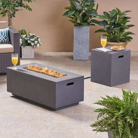 Outdoor 40-inch Rectangular Light Weight Concrete Gas Burning Fire Pit - NH380503 floor chair, tatami chair