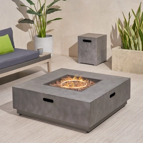 Outdoor 40-Inch Square Fire Pit with Tank Holder - NH922113 floor chair, tatami chair