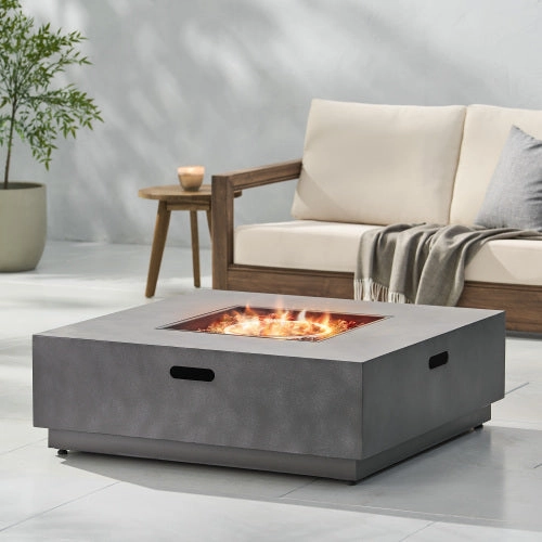 Outdoor 40-Inch Square Fire Pit with Tank Holder - NH922113