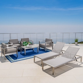 Outdoor 4 Pc Club Chair Set w/ 2 Chaise Lounges & Table - NH094003 clothes rack, garment rack