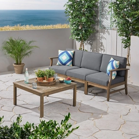 Outdoor 4 Piece Acacia Wood Sofa and Coffee Table Set - NH813803 cushion cover, soft furnishing