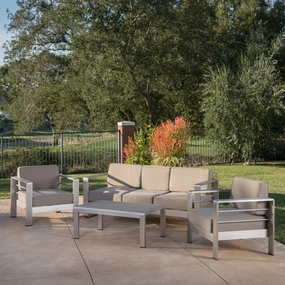Outdoor 4 Piece Aluminum Chat Set with Cushions - NH540103 cushion cover, soft furnishing