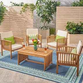 Outdoor 4-Seater Acacia Wood Club Chairs with Coffee Table - NH180603 clothes rack, garment rack