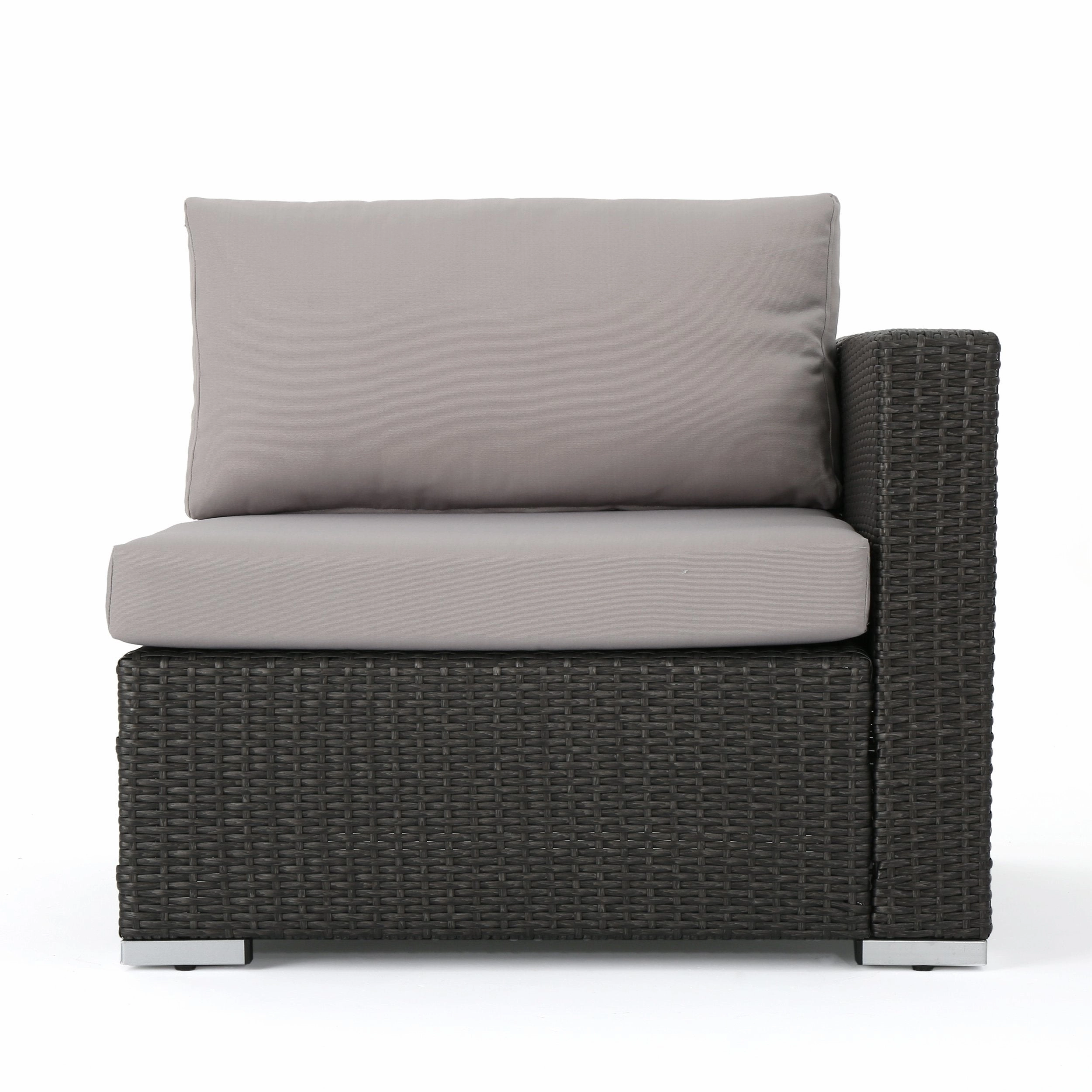Outdoor 4 Seater V Shaped Storage Sectional Sofa Set with Ottomans - NH169903