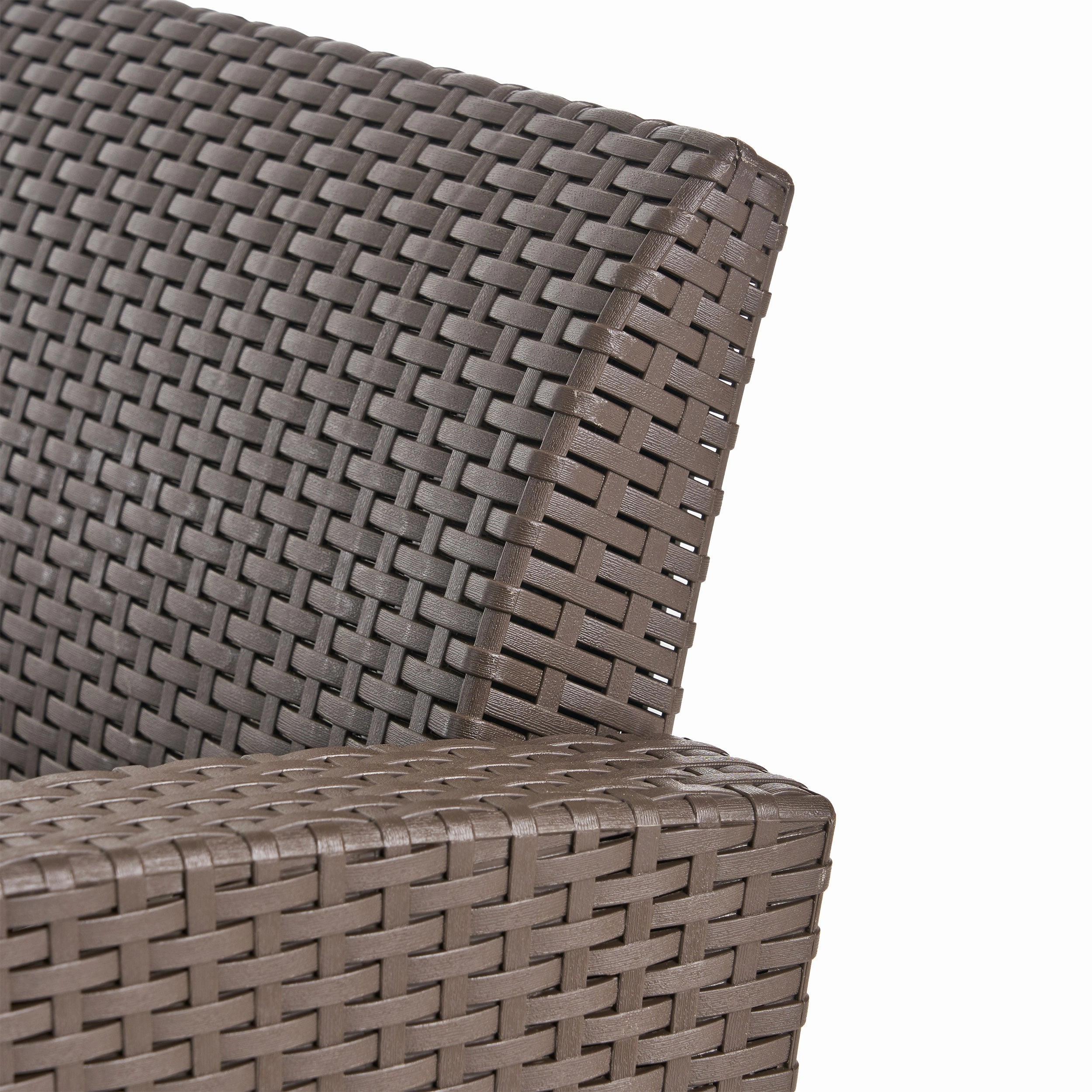 Outdoor 4-Seater Wicker Print Chat Set with Wood Burning Fire Pit, Brown and Mixed Beige and Natural Stone - NH398503