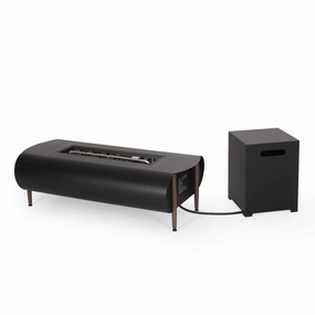 Outdoor 50000 BTU Rectangular Fire Pit with Tank Holder, Dark Gray - NH167413 floor chair, tatami chair
