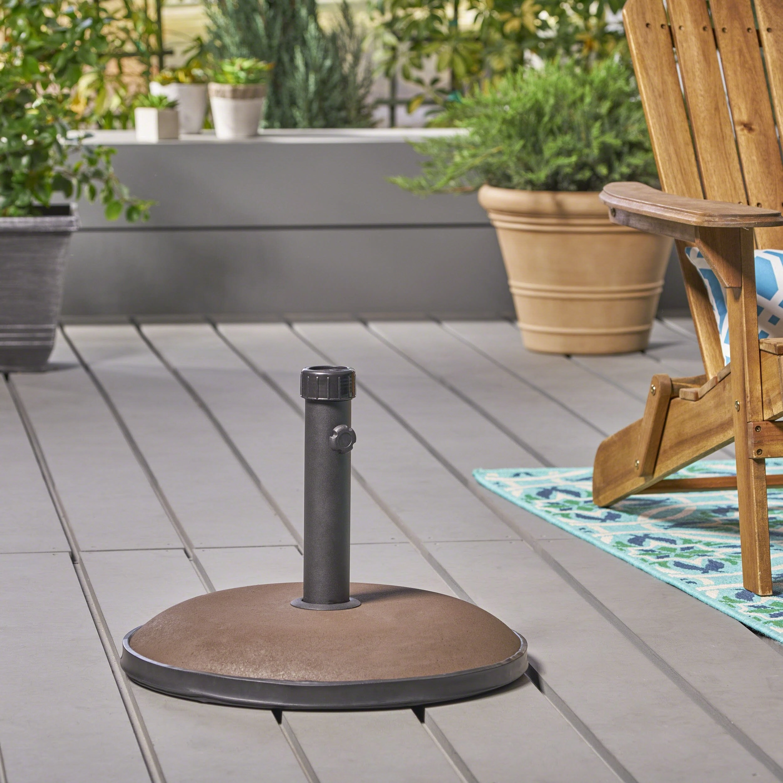 Outdoor 55 lbs Circular Concrete Umbrella Base - NH323932 cowhide rug, luxury rug