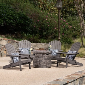 Outdoor 5 Piece Adirondack Chair Set with Fire Pit - NH913403 clothes rack, garment rack