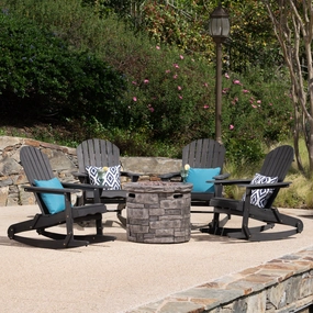 Outdoor 5 Piece Adirondack Rocking Chair Set with Fire Pit - NH423403 clothes rack, garment rack