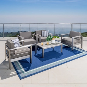 Outdoor 5-Piece Aluminum Chat Set with Water Resistant Cushions - NH906003 clothes rack, garment rack