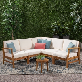 Outdoor 5 Piece Chat Set with Water Resistant Cushions - NH539003 serving bowl, serving dish