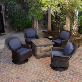 Outdoor 5 Piece Fire Pit Wicker Chat Set - NH471203 clothes rack, garment rack