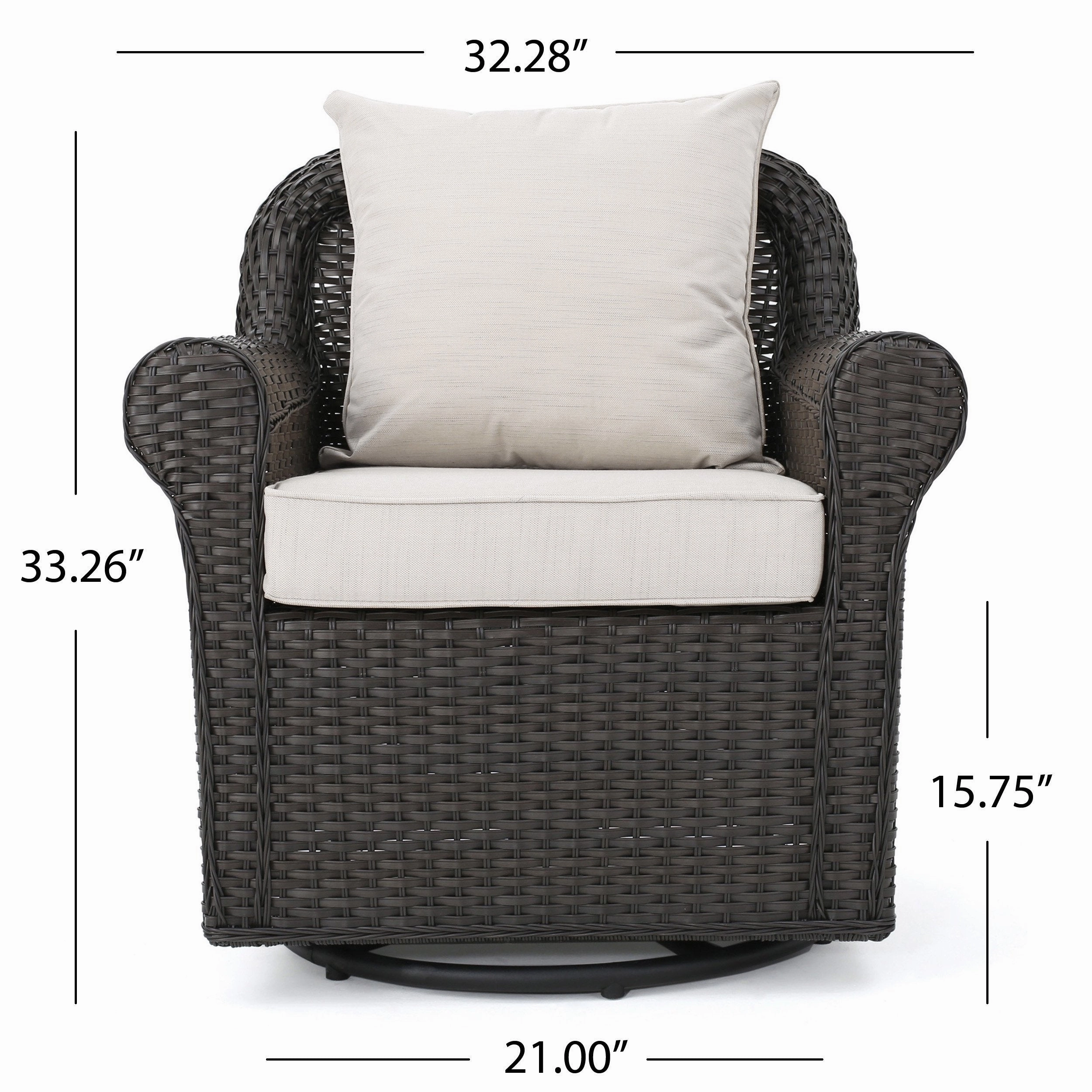 Outdoor 5 Piece Wicker Rocker and Gas Firepit Set - NH842003
