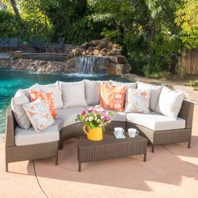 Outdoor 5-Piece Wicker Sofa Set with Water Resistant Cushions - NH550003 serving bowl, serving dish