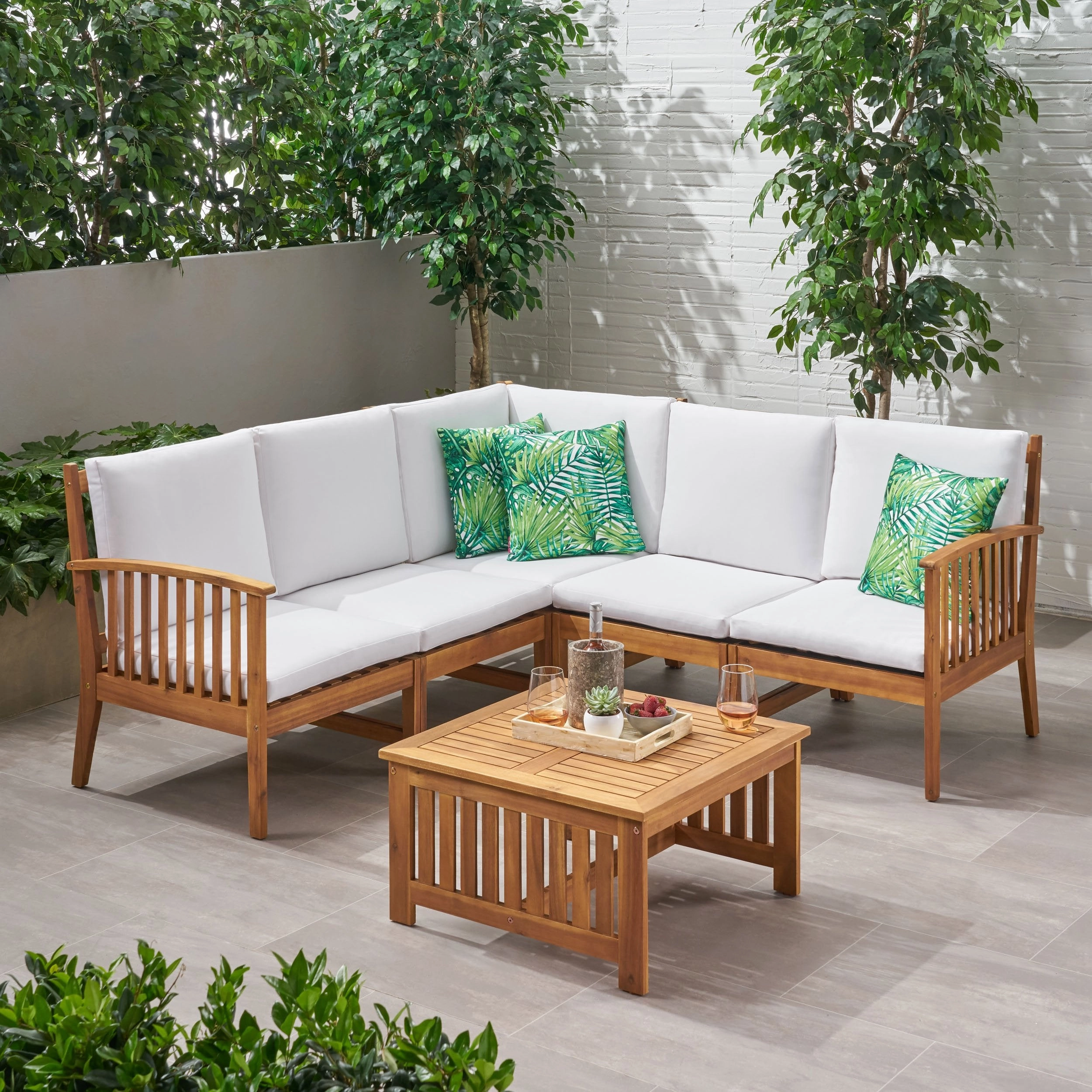 Outdoor 5 Seater Acacia Wood Sofa Sectional Set - NH915903 serving bowl, serving dish