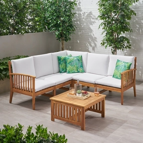 Outdoor 5 Seater Acacia Wood Sofa Sectional Set - NH915903 serving bowl, serving dish