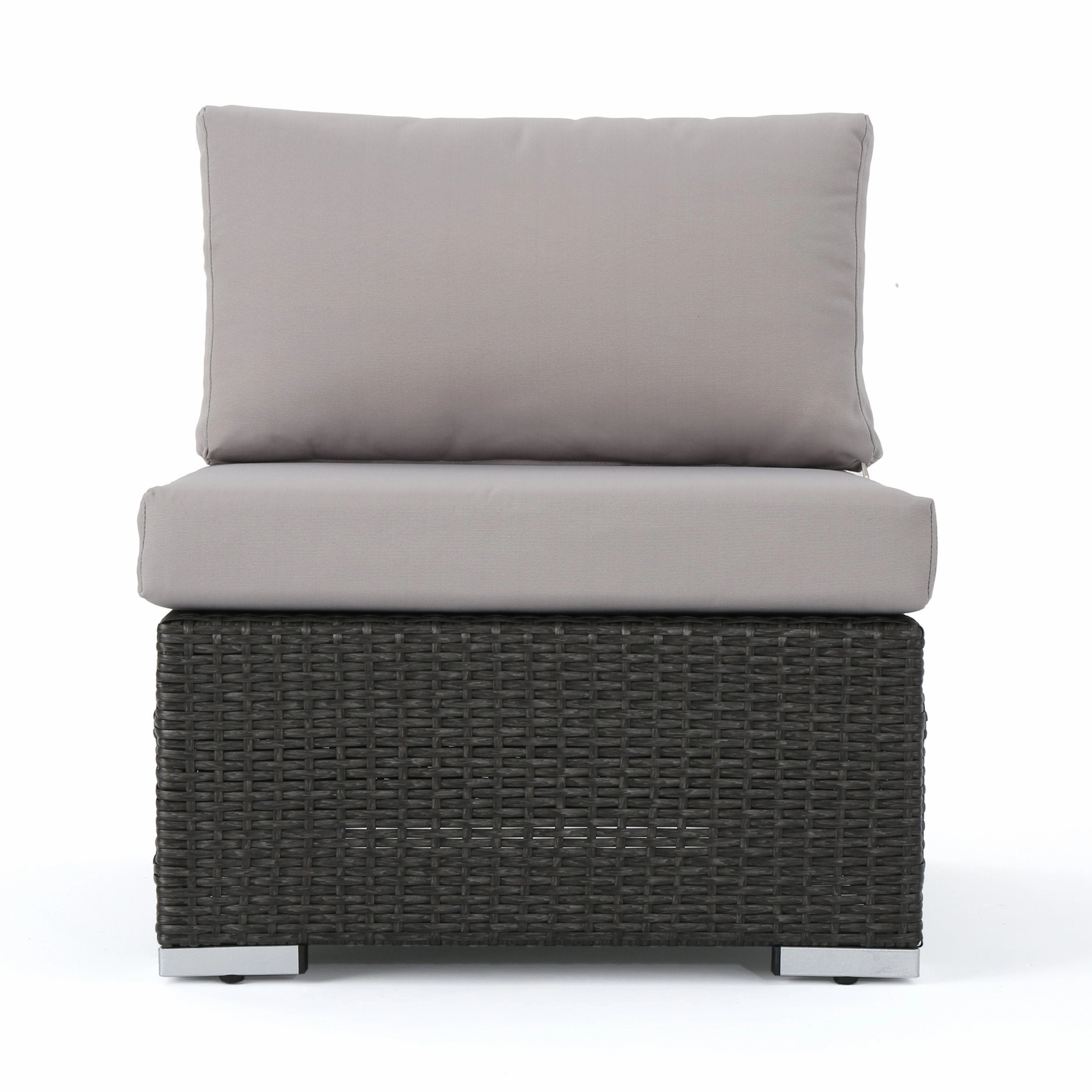 Outdoor 5 Seater L Shaped Wicker Sofa and Ottoman Set - NH759903