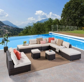Outdoor 7 Seat Wicker Sofa Sectional Set with Aluminum Frame - NH723403 serving bowl, serving dish