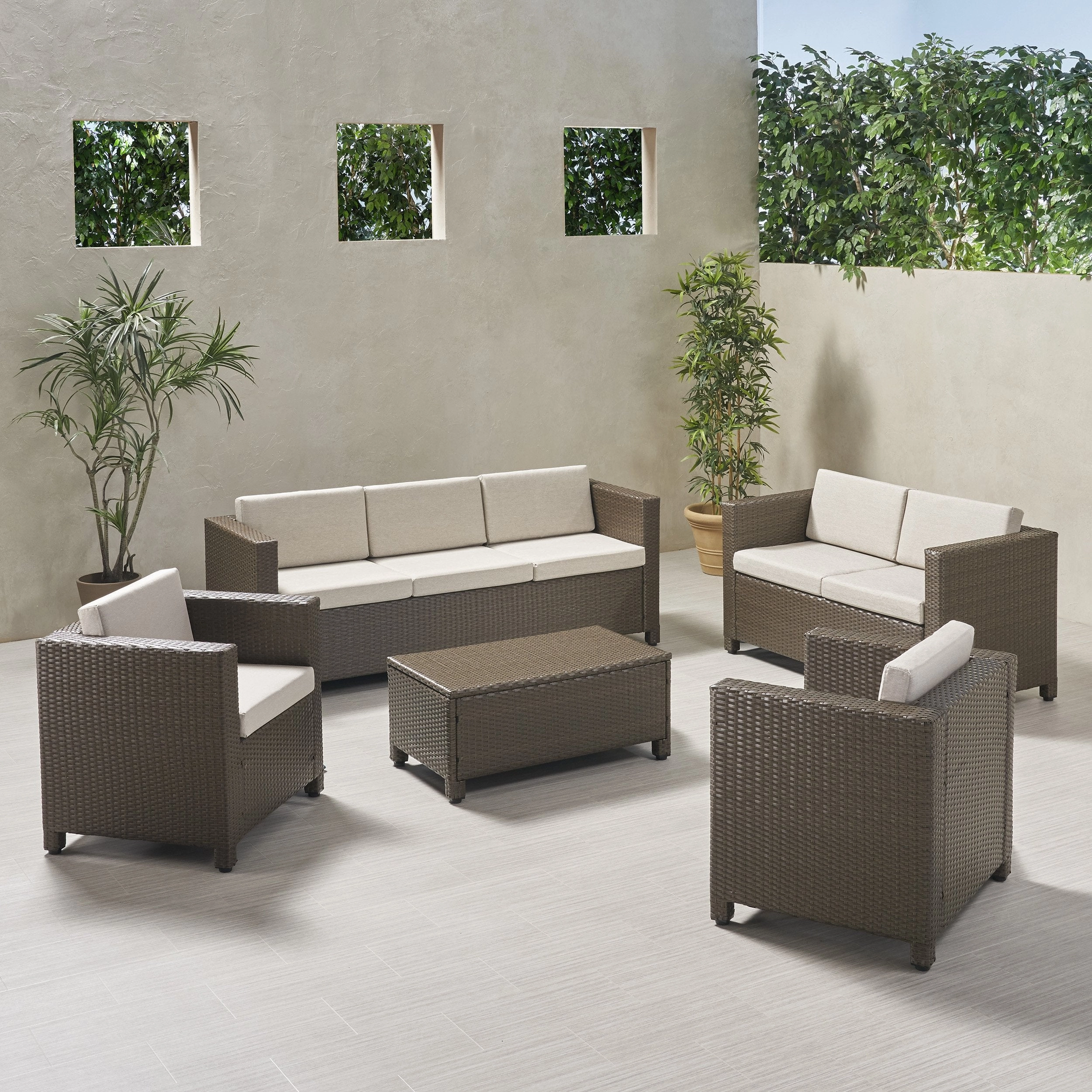Outdoor 7 Seater Sofa Chat Set with Cushions - NH119903 cushion cover, soft furnishing