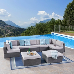 Outdoor 7 Seater Wicker Sectional Sofa Set with Cushions - NH157403 serving bowl, serving dish