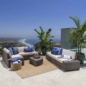 Outdoor 8 Piece Wicker Sofa Set with Water Resistant Cushions - NH567103 serving bowl, serving dish
