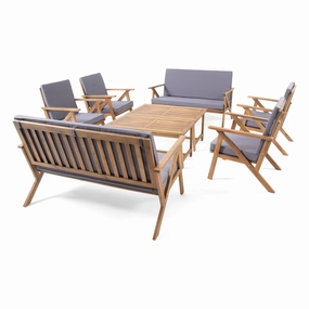Outdoor 8 Seater Acacia Wood Chat Set with Coffee Table - NH326213 clothes rack, garment rack