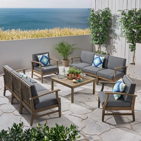 Outdoor 9 Piece Acacia Wood Sofa Conversational Set - NH033803 serving bowl, serving dish