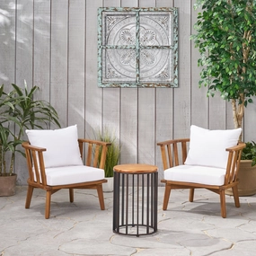 Outdoor Acacia Wood 2 Seater Club Chairs and Side Table Set - NH526903 clothes rack, garment rack