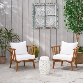 Outdoor Acacia Wood 2 Seater Club Chairs and Side Table Set - NH626903 clothes rack, garment rack