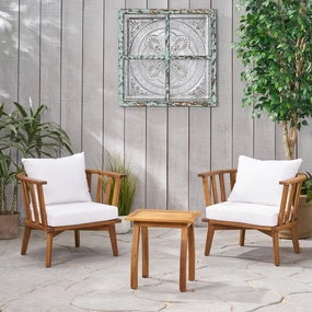 Outdoor Acacia Wood 2 Seater Club Chairs and Side Table Set - NH716903 clothes rack, garment rack