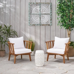 Outdoor Acacia Wood 2 Seater Club Chairs and Side Table Set - NH726903 clothes rack, garment rack