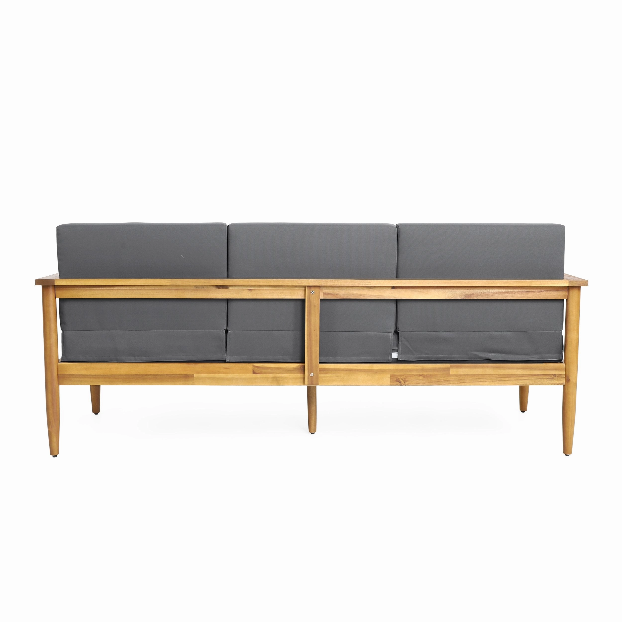 Outdoor Acacia Wood 3 Seater Sofa - NH875313