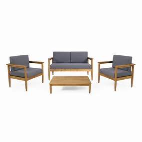 Outdoor Acacia Wood 4 Seater Chat Set - NH126313 clothes rack, garment rack