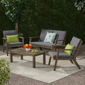 Outdoor Acacia Wood 4 Seater Chat Set with Cushions - NH051213 clothes rack, garment rack