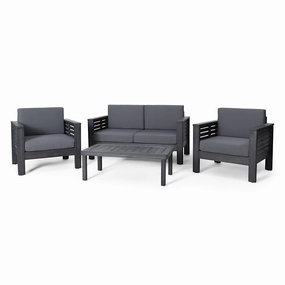 Outdoor Acacia Wood 4 Seater Chat Set with Cushions - NH150413 clothes rack, garment rack