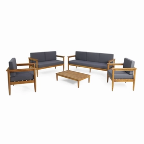 Outdoor Acacia Wood 7 Seater Chat Set - NH226313 clothes rack, garment rack